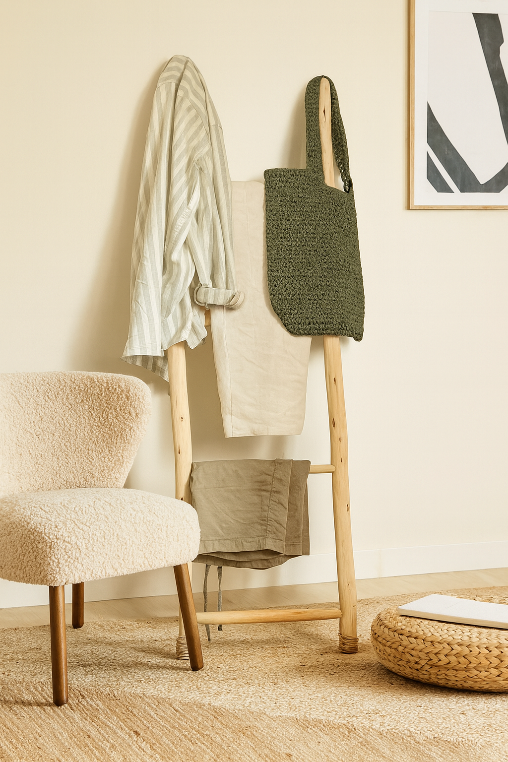 Échelle décorative en bois